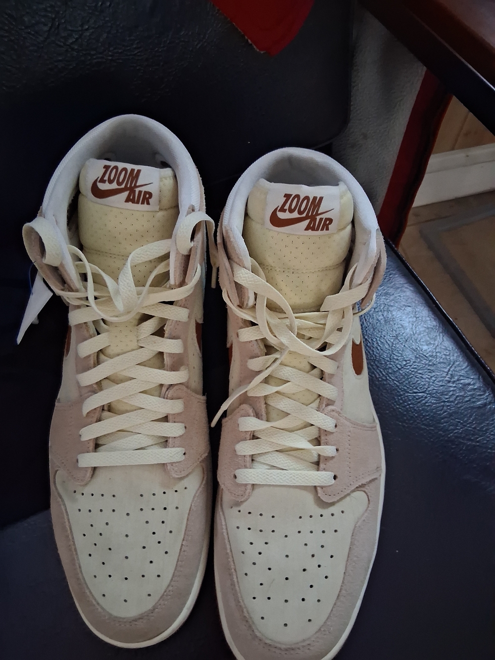Nike High-Top Sneakers in Cream and Brown